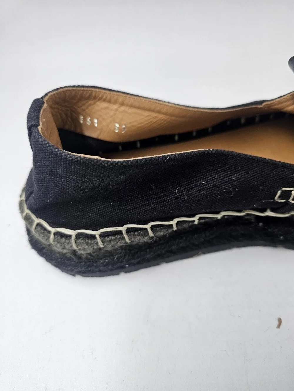 Acne Studios Bibiana Black Canvas Espadrilles Women's EU 39 Slip On Shoes-